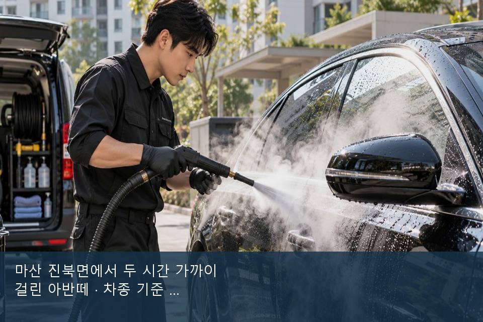 마산 진북면에서 두 시간 가까이 걸린 아반떼 · 차종 기준 금액
